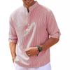 Men's Casual Stand Collar Plaid Shirt with Pineapple Print, Long and Short Sleeve Options (2025)