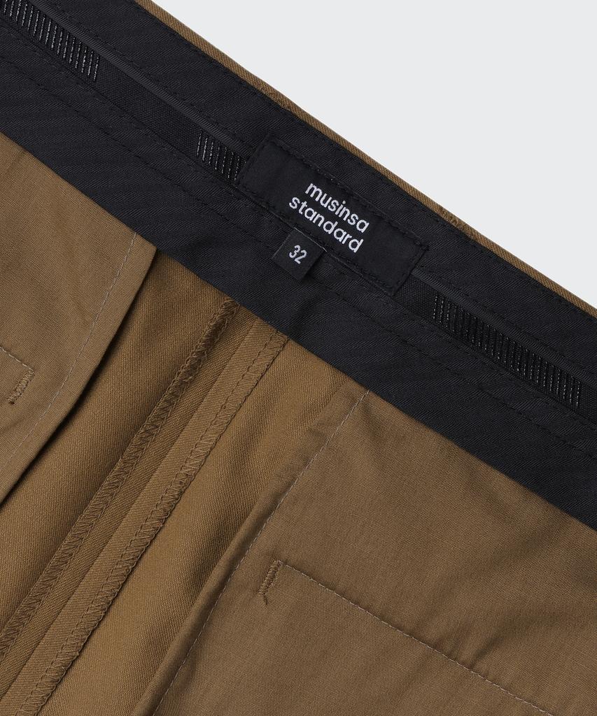 MUSINSA STANDARD Tapered Hidden Banding Crop Slacks [Camel]