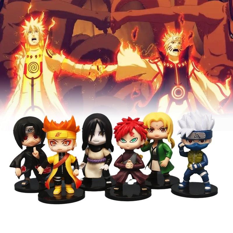 Naruto 6pcs Cartoon Character Pvc Toy Model Decoration Child Christmas Gift
