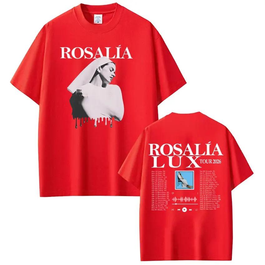 Singer Rosalía LUX Tour Concert Album 2026 Printed TShirt Unisex Trendy Fashion Short Sleeve Vintage Loose TShirt