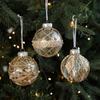 8cm Christmas Ornaments Ball Glitter Plastic Christmas Ornaments Hanging Golden Border Grid Painted Christmas Ball Pendant