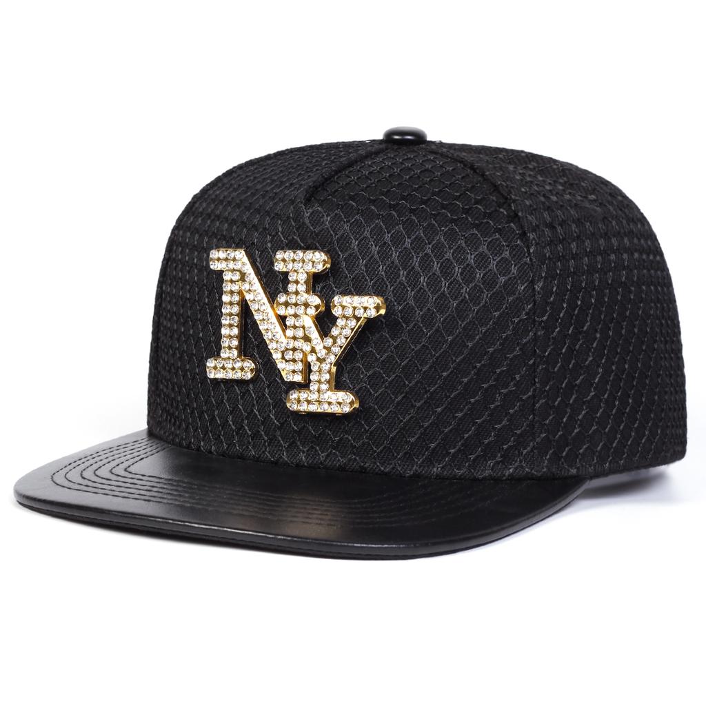 Metal Letter Leather Brim Hip Hop Hat Men and Women Baseball Cap Fashionable Flat Top Caps Casual Hats