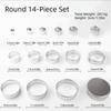 14pcs Forming Rings Cake Ring Mold Round Shape Stainless Steel Mold Round Cake Cutter  Cake Baking