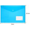 ZCZN File Button Clear File A4 Envelope Type Transparent Colors Set of with Tag Pocket Case, Closure, Bag, File, (6 Colors), 24, Horizontal,