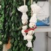 Bohemian Macrame Snowman Ornament Set, Handmade Wooden Bead Christmas Hanging Decor, 2/3/4Pcs Boho Winter Tree Decoration