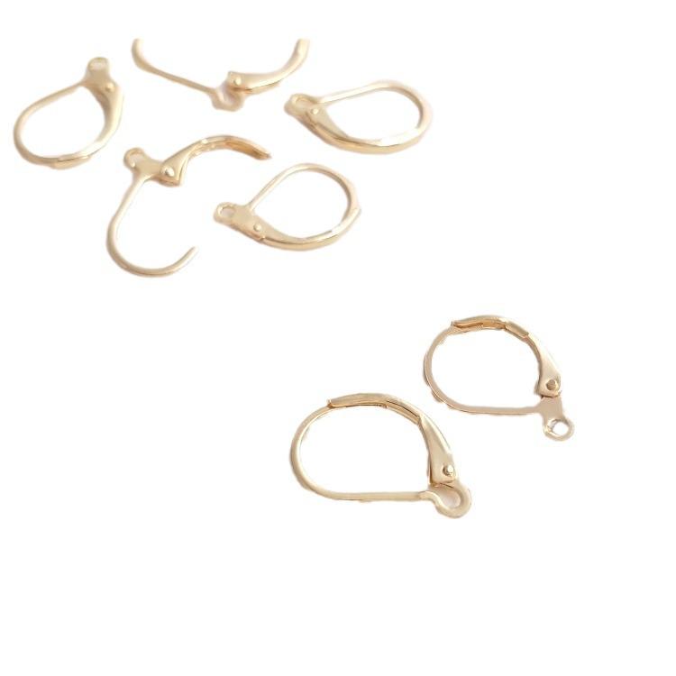 14K Gold-Filled Spring-Back French Ear Hooks with Loops for DIY Jewelry