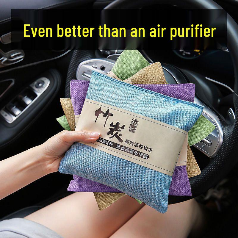 

Bamboo Charcoal Car Deodorizer Bag - Activated Carbon Odor Eliminator for Car Interiors 0.5kg: 1 bag (Trial)