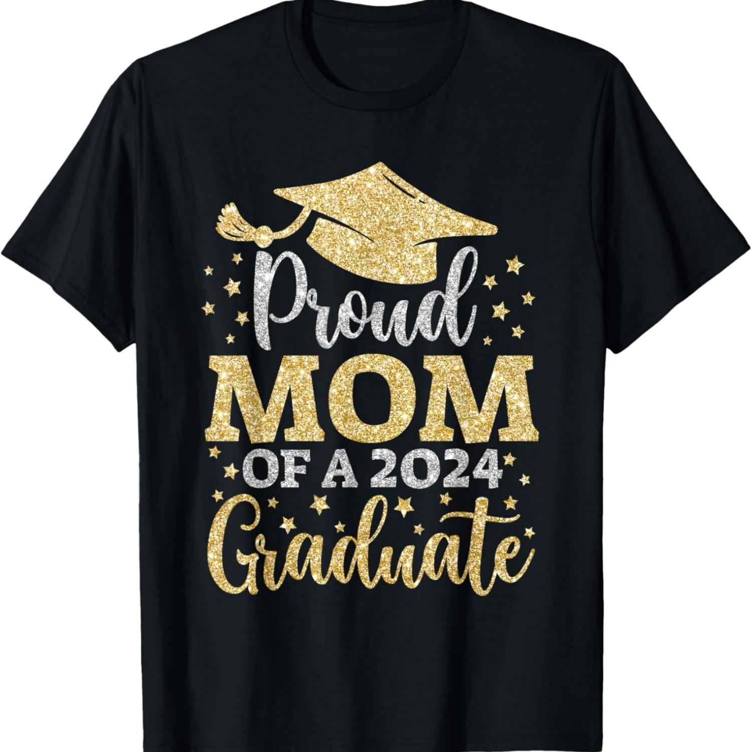Mom Senior 2024 Proud Mom Of A Class Of 2024 Graduate T-Shirt S чёрный