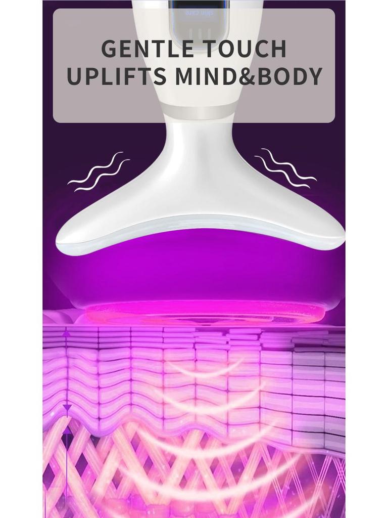 LED Cross-Neck Facial Massager: Lifting, Firming, and Hot Compress Skincare Tool for Women