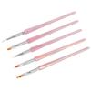5pcs Nail Art Brushes Set Various Shapes Fine Drawing Nail Art Striping Brushes Transparent 