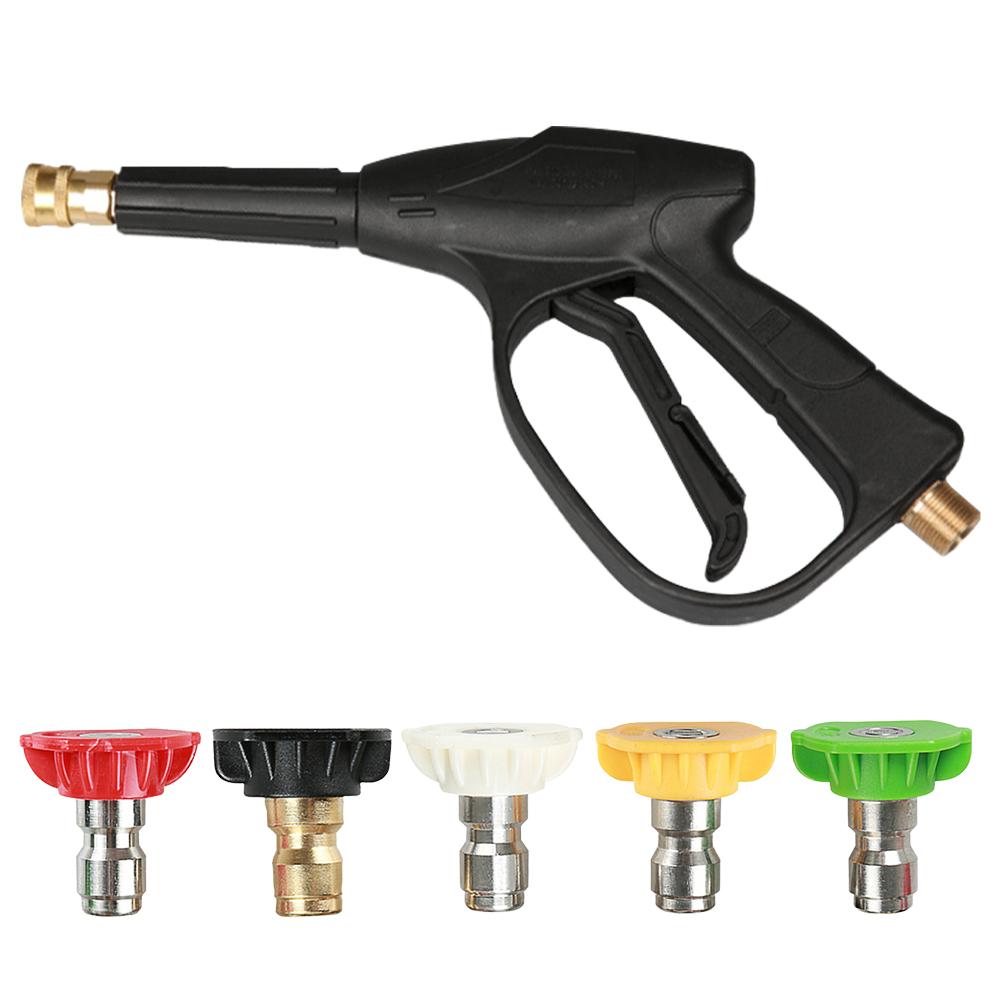 Snow Foam Gun with 5 Spray Nozzle Tips High Pressure Household Cleaning Machine 3000PSI Foam Sprayer Water Gun 1/4 Quick Release