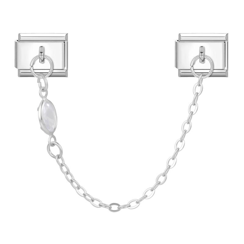 Star Butterfly Heart Zircon Round Pearls Tassel Chain Italian Charm Links Fit 9mm Bracelet Stainless Steel Women DIY Making Gift