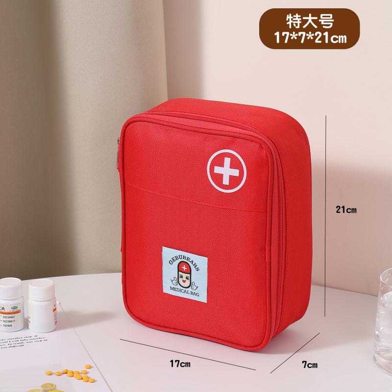 Portable First Aid Storage Bag Oxford Cloth Medicine Organizer Pouch With Zipper Compartments For Home Travel Outdoor Daily Use Small Items