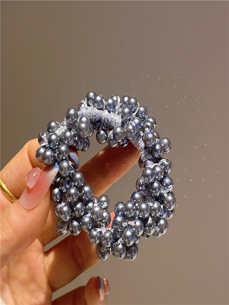 5 Farben Frau Elegant Perle Haargummis Perlen Mädchen Scrunchies Gummibänder Pferdeschwanzhalter Elastisches Haarband Haarschmuck