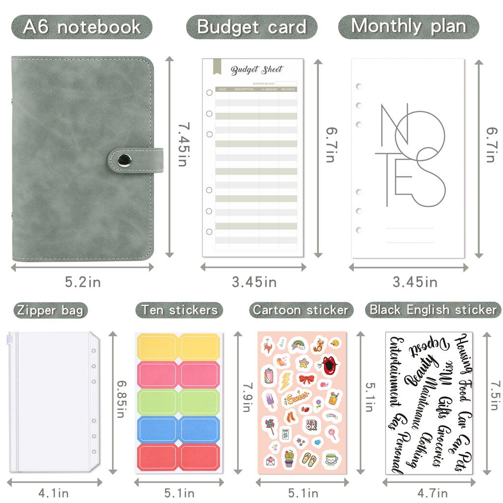 Money Budget Planner Binder With Zipper Envelopes Cash Envelopes For Budgeting Money Organizer For A6 Cash Budget Binder