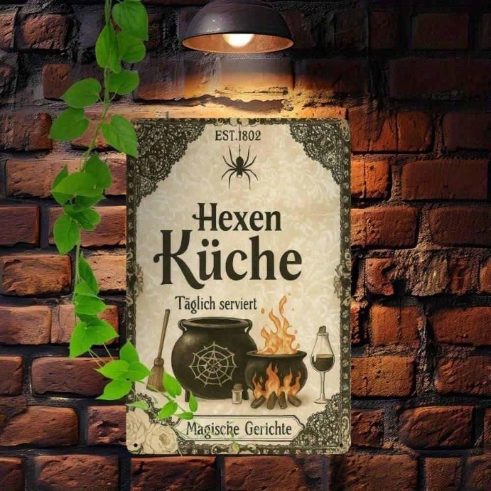 Metal Wall Art Victorian Witch with Potion Halloween Home Decor