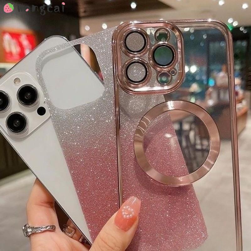 For OPPO Reno 12 12F 11F 11A 11 Pro 10 9 8 Pro Plus 7 Lite 8T 8Z 7Z 6Z 5G Phone Case Luxury Magnetic Plating Glitter Soft Cover