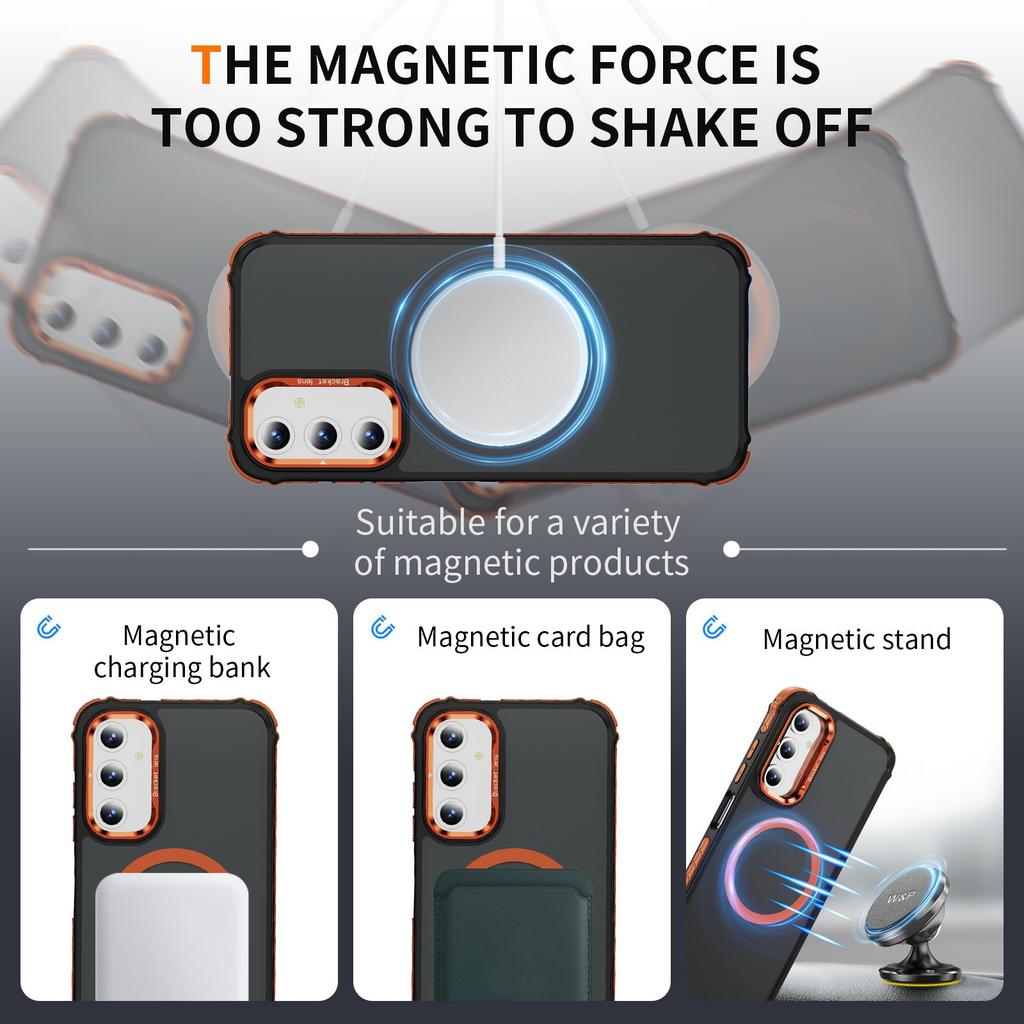 Für Samsung Galaxy A35 5G Hülle mit Objektivständer Matte Rückseite Kompatibel mit MagSafe