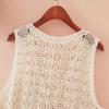 Vest for Women Skeleton Sleeveless Knit V Neck Vest Tops Solid Color Casual Lace Camisole Vest
