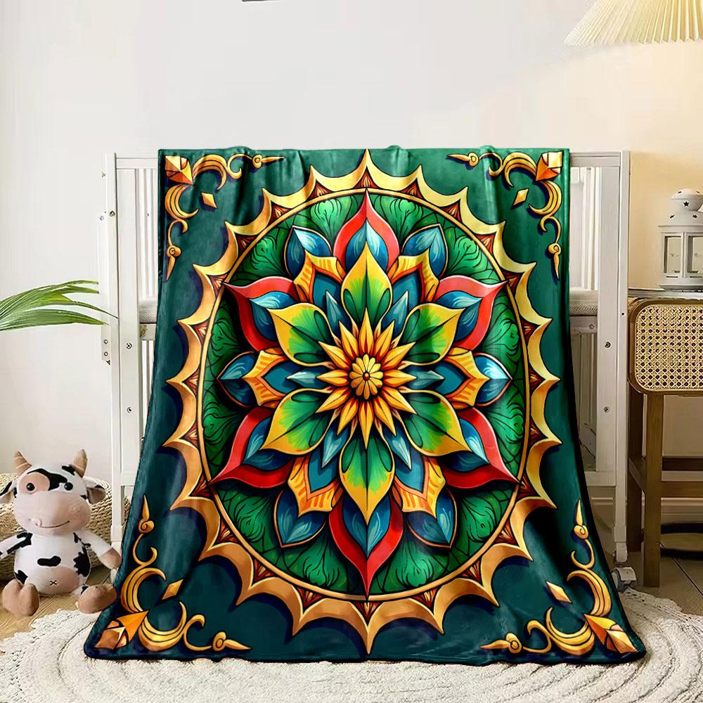 Colorful Mandala Design Print Blanket Soft and Cozy Perfect for the Living Room Bed Sofa or a Nap,gift