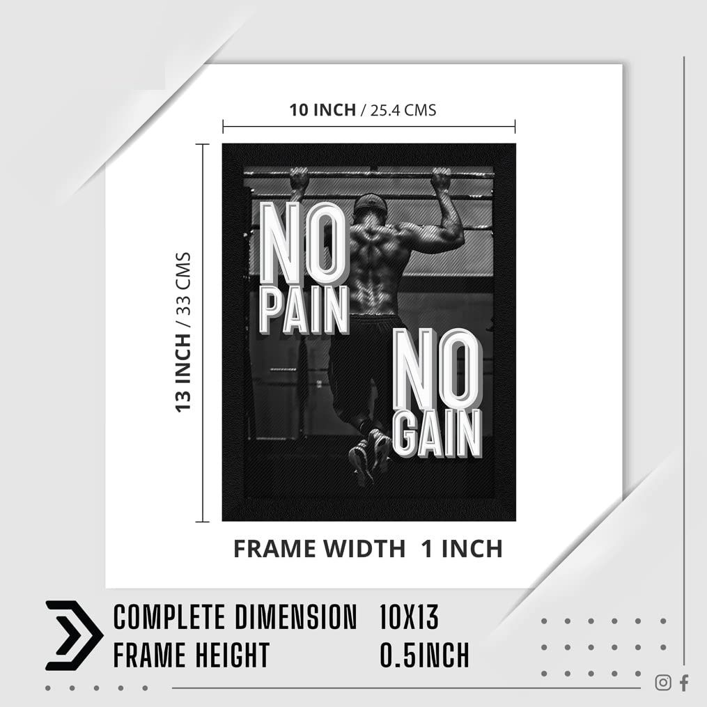 Citat Motivațional Fără Durere Fără Câștig Tablou Artă de Perete, Multicolor, Motivațional, 10 X 13 Inci, Set de 1