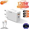 Original Charger 120W Fast Charge Hypercharge EU US UK Power Adapter Usb 6A Type C For Huawei Xiaomi Ultra Redmi Accessories