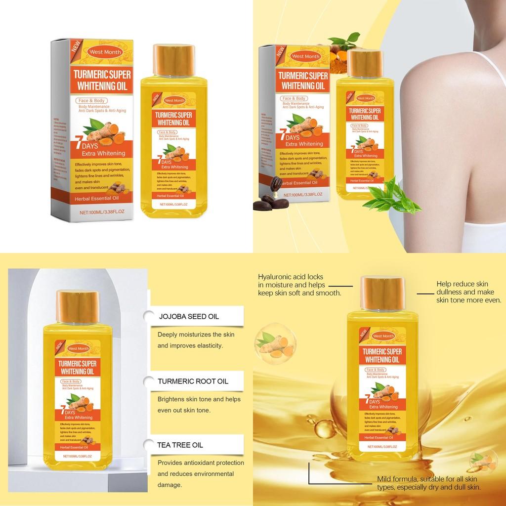 Nourishing West Month Turmeric Body Care Oil For Hydrating And Brightening Skin