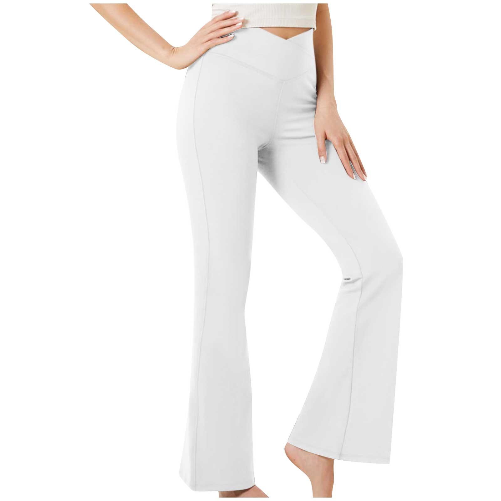 

Womens Stretch Yoga Leggings Fitness Running Gym Sports Full Length Pants Flared Trousers S