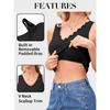 CHARMLEAKS Women's V Neck Tank Tops with Built In Bras Summer Scallop Trim Camisole Top Basic Undershirt