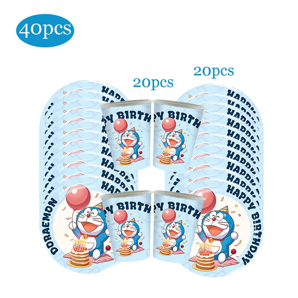 Cartoon Doraemoned Birthday Party Decor GameCartoon Dor Disposable Tableware Cake Topper Kids Boy Party Supplies Baby Shower Toy