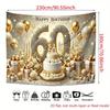 2D Gold Glitter 60th Birthday Backdrop Banner Luxury Diamond Themed Party Decor Background