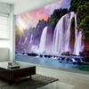 Forest waterfall tapestry, jungle wall hanging, aesthetic room decoration, Bohemian hippie living room, bedroom wall decoration