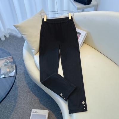 DIMANAF 2025 Plus Size Long Pants Women Elastic Loose High Waist Vintage Solid Cotton Loose Casual Female Basic Trousers Full Length Pants