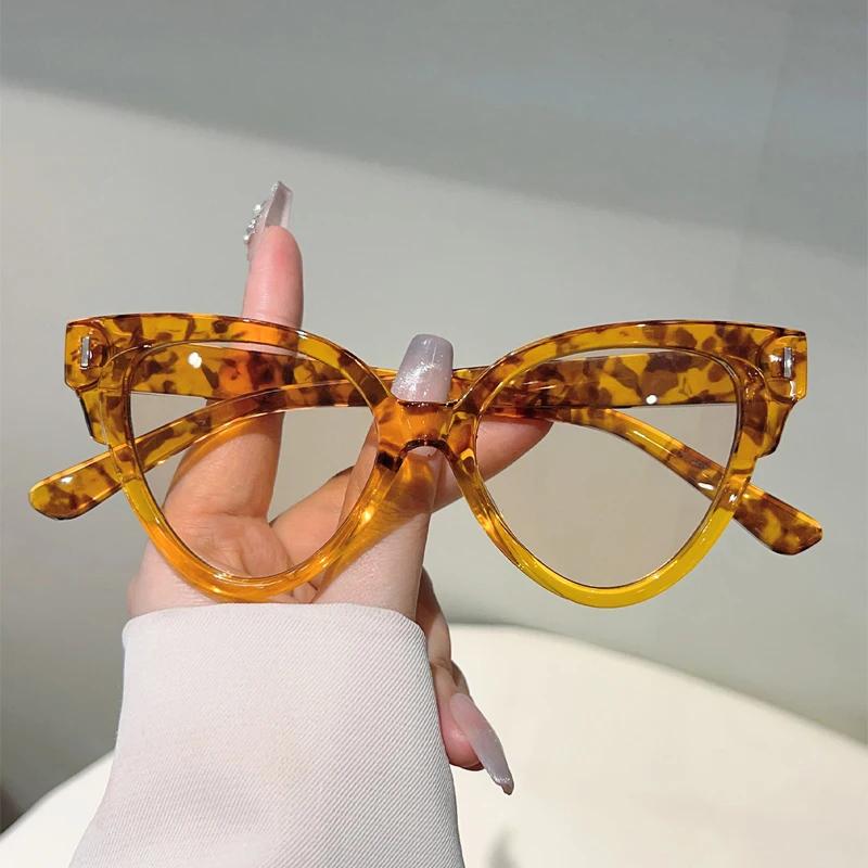 Cat Eye Sunglasses Women  New in Vintage Fashion Casual Decor Shades Trendy Brand Design Candy Color Rim Sun Glasses