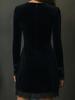Retro Velvet Embroidered Lace Trim V-neck Long Sleeve Mini Dress (2025 Collection)
