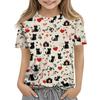 Kinder Mode Lässig Kurzarm Tier Floral Print Rundhals T-Shirt Top