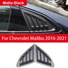 Car Rear Louver Window Side Shutter Cover Fit For Chevrolet Malibu 2016 -2021 Trim Sticker Vent Scoop ABS Carbon Fiber Black