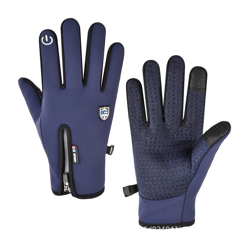 Guantes de invierno unisex impermeables con pantalla táctil y forro de terciopelo: Antideslizante, resistente al viento para conducir, correr y andar en bicicleta