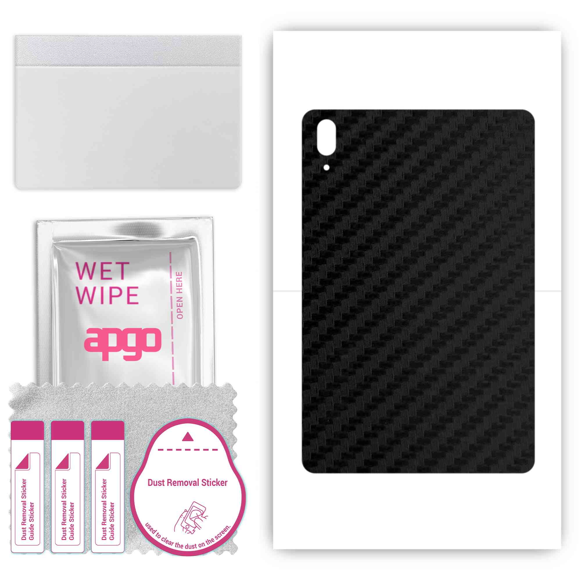 

apgo Protective Skin Sticker for the back compatible with Lenovo Tab P11 Pro, Wrap Film, Foil, Vinyl - Pattern Carbon Black