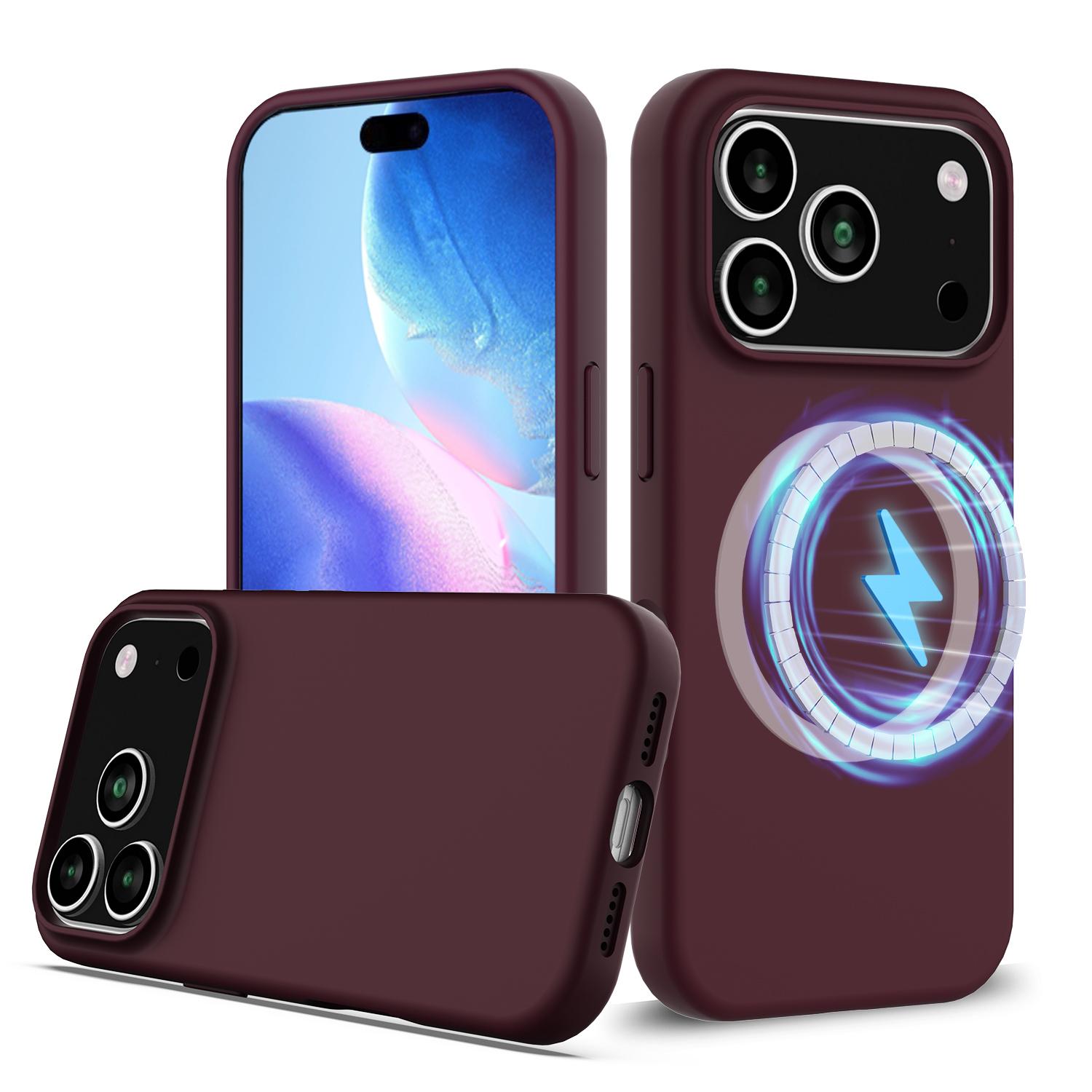 

Magsafe Original Liquid Silicone Phone Case for Apple IPhone 17 Air 13 14 16 15 12 Pro Max Magnetic Wireless Charging Cover For iPhone 15 Pro коричневый