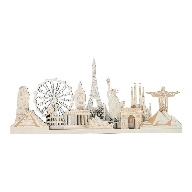 

Intricately Carveds Wooden Landmarks Set Cultural Inspireds Home Office Decorative Display Piece 1