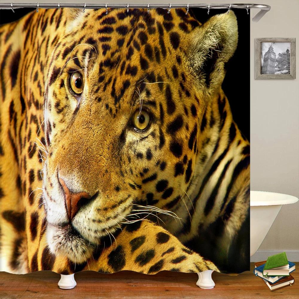 Pferd Elefant Duschvorhang 3D-Druck wasserdicht Polyester Tiere Badezimmer Vorhänge 180 * 200 cm Dekoration mit Haken Vorhang