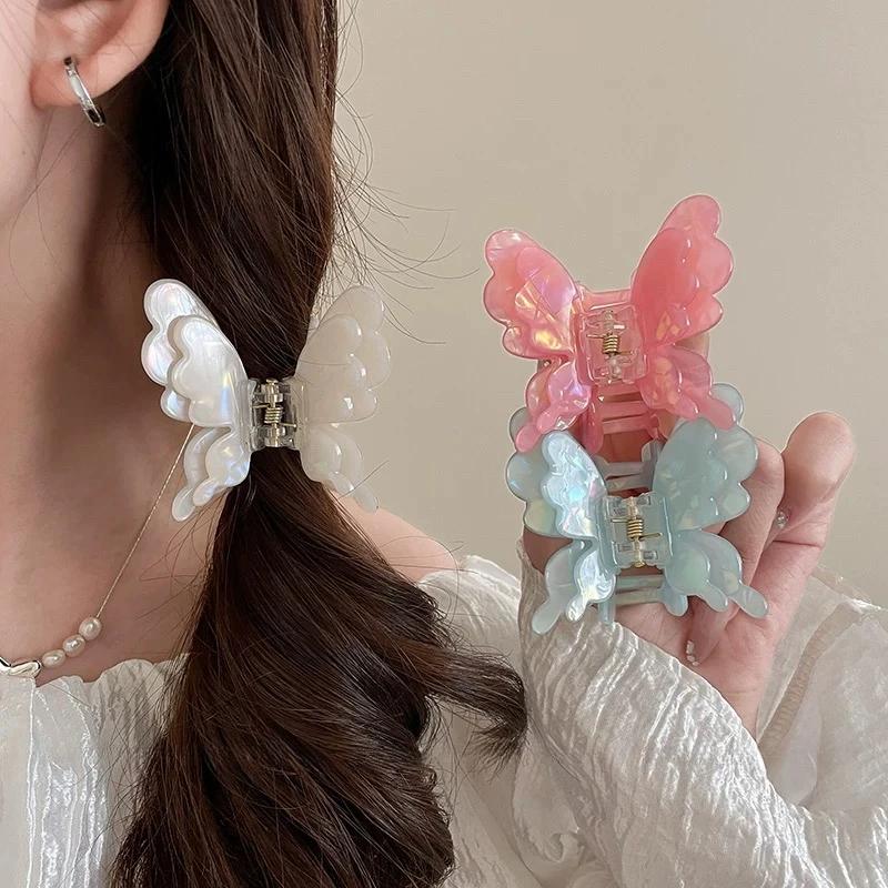 New Fairy Butterfly Hair Claw Acetate Claw Clip Sweet Crab Hair Clip Princess Hairpin Hair Accessories for Women Girls