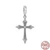 Gold Plated Sparkling Jesus Cross Pendant Charm Zircon Stones Bead Fit Original Fashion Bracelet Silver 925 Diy Jewelry Gift