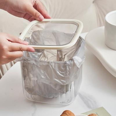 Desk Garbage Can Dustproof Skin Care Display Cases Clear Container Space-Saving Box For Kitchen Dorm Bathroom Bedroom Makeup