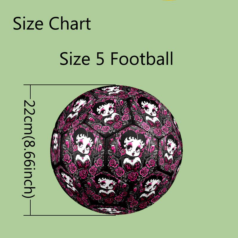 1pc Betty Boop Size 5 Soccer Ball, Standard Sport Football Firm Stitching for Training And Match, Gentle on the Feet, Durable and Unique