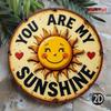 Vintage Round Iron Wall Art You Are My Sunshine Metal Sign Rustic Home Decor Gift