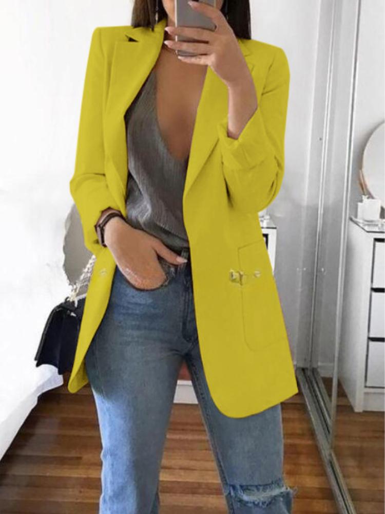Fashion Collar Slim Fit Cardigan Temperament Suit Jacket for Women