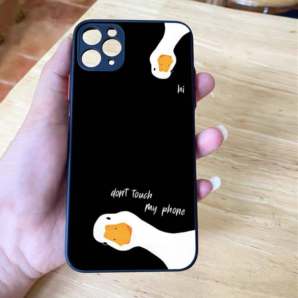 Cartoon Funny Duck Shockproof Matte Phone Case For IPhone 16 15 14 13 12 11 Pro Max X XS MAX Mini