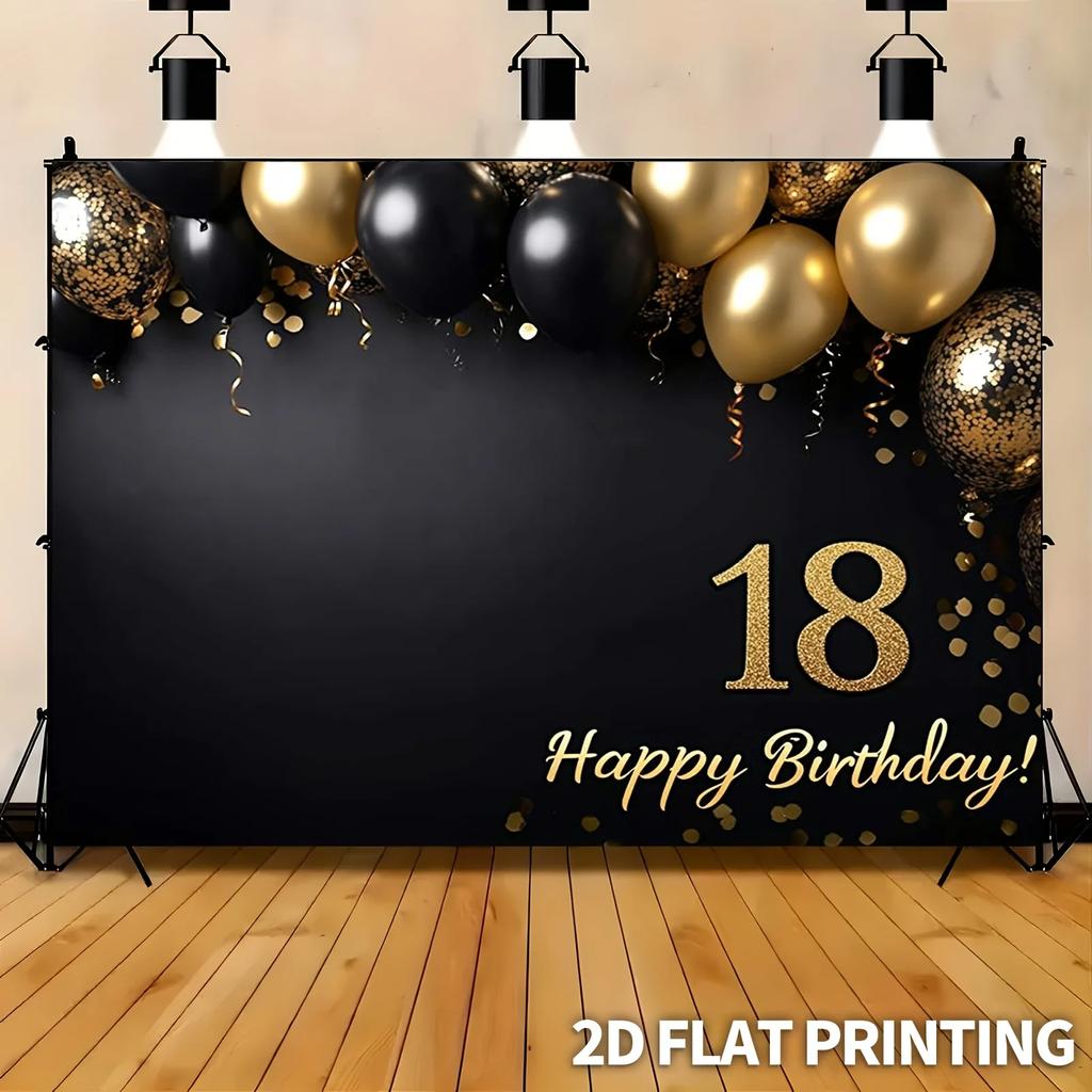 1 Stück MAGA 2D Flaches Design, 1 Stück Funkelndes Hintergrundbanner für eine 18. Geburtstagsparty - yzb